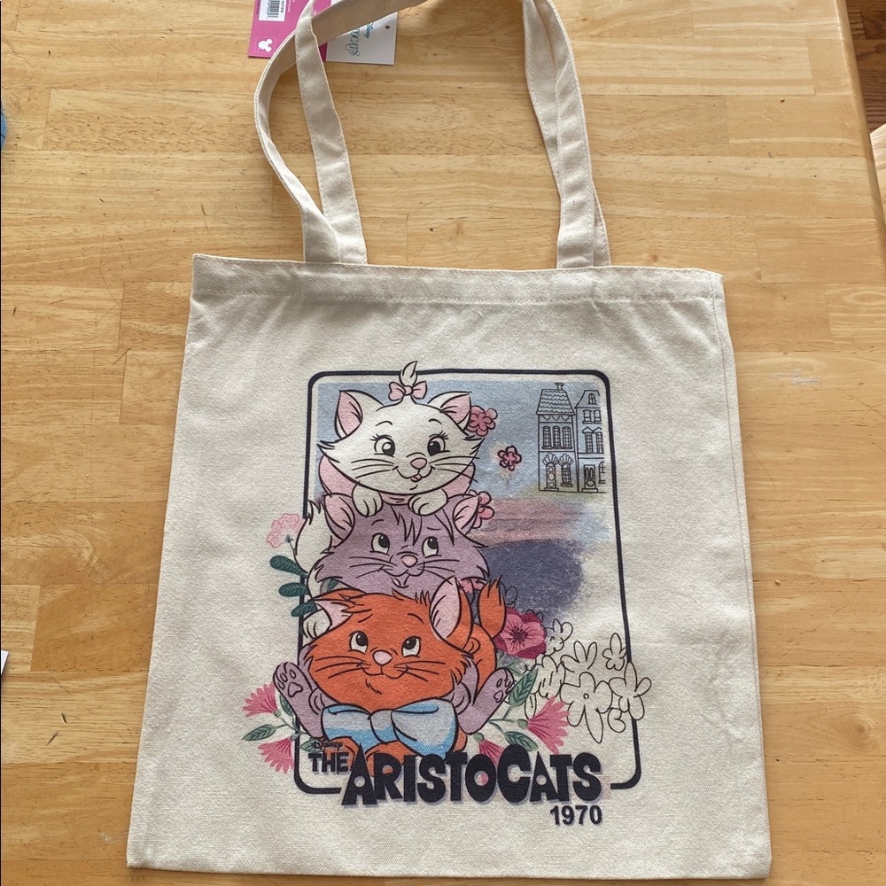 Disney Beige Tote Bag with Multicolor Aristocats Print
